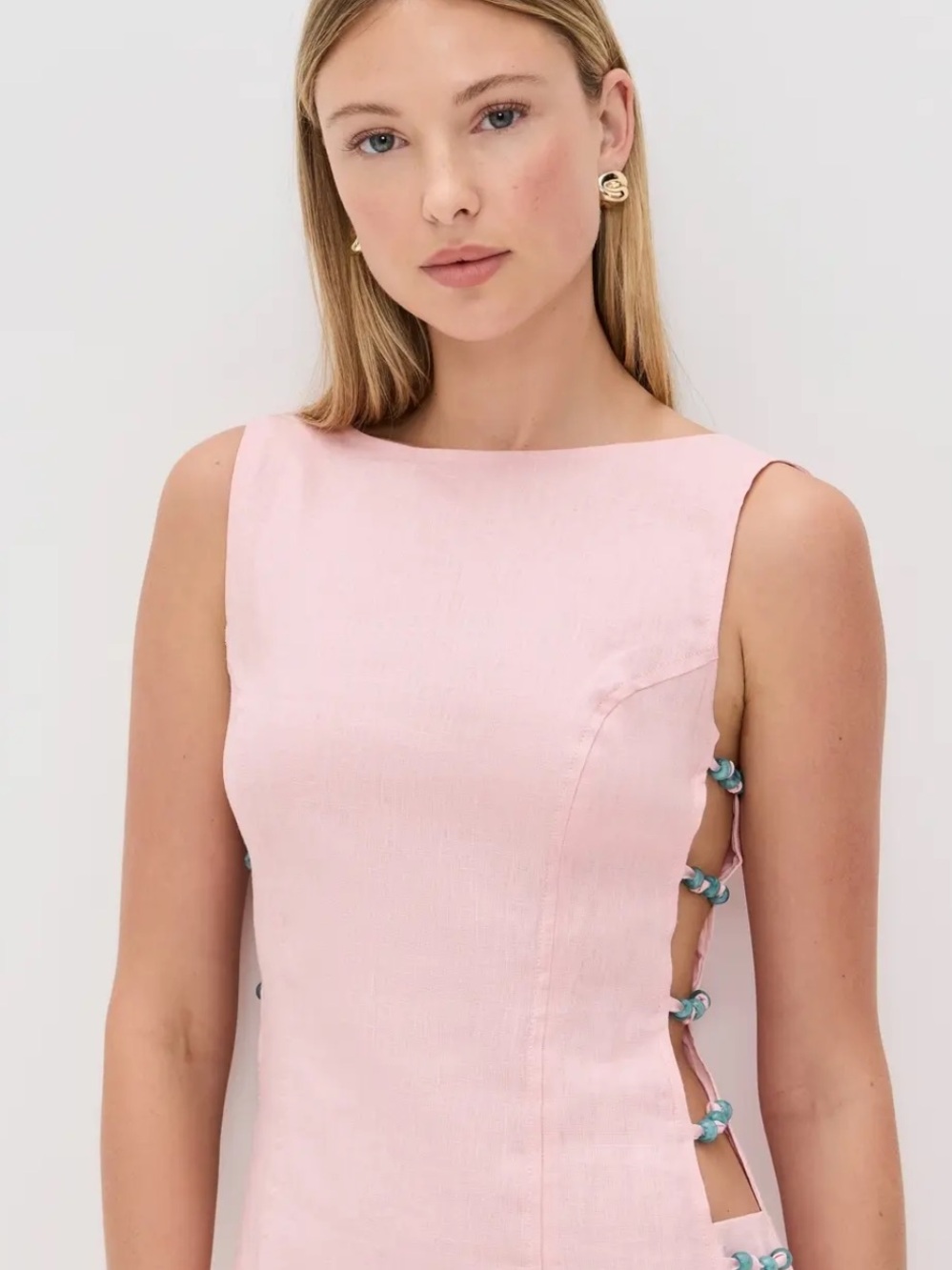 Pink Sleeveless Mini Dress - Picture 7 of 11